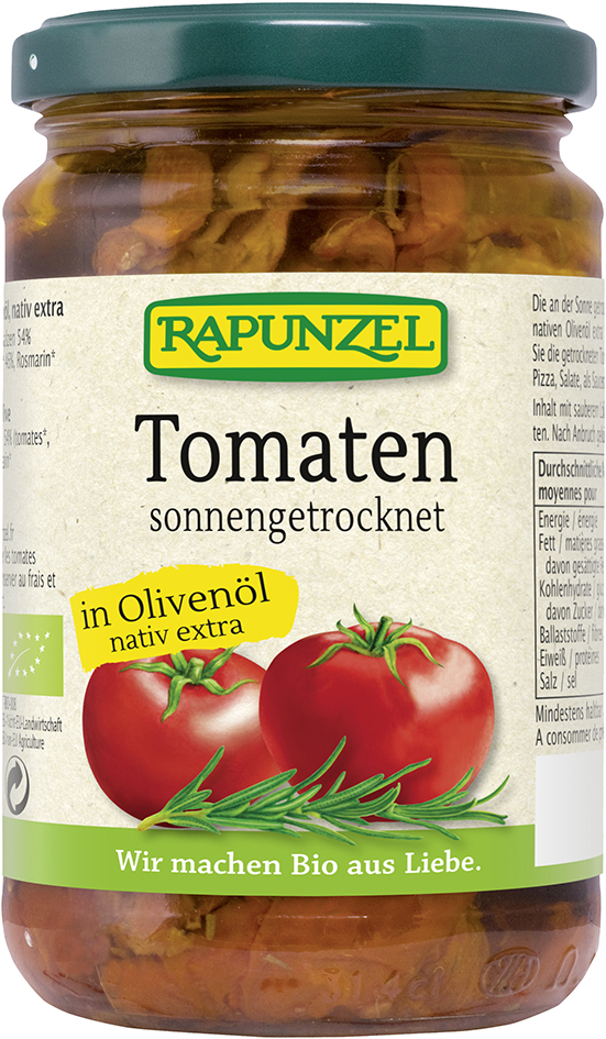 Bio sušená rajčata v EP olivovém oleji RAPUNZEL 275 g