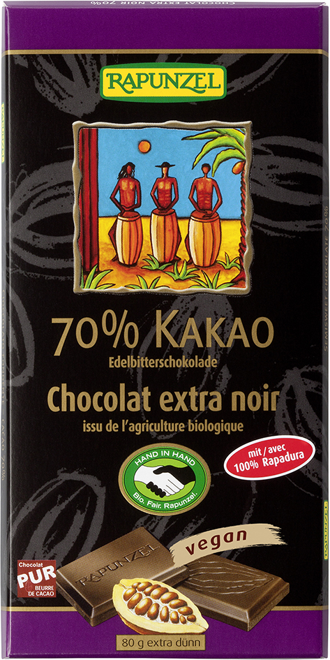 Bio hořká čokoláda 70% RAPUNZEL 80 g